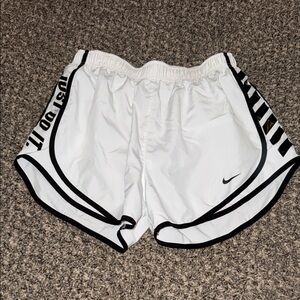 Nike Women's White and Black Athletic Shorts